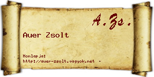 Auer Zsolt névjegykártya